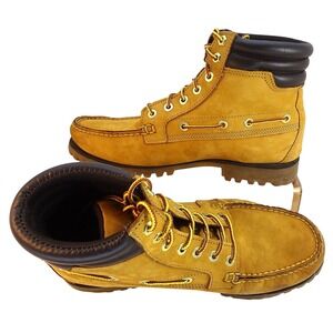 Timberland‎ Oakwell 7-eye Moc Toe Ankle Boots wheat nubuck leather Men's 9.5